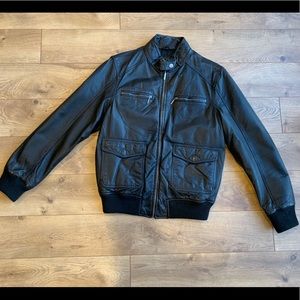 $ DROP! Ben Sherman Men's Leather Bomber Jacket
